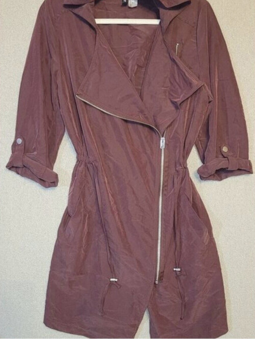 H&M Divided Asymmetrical Zip Lightweight Trench Coat